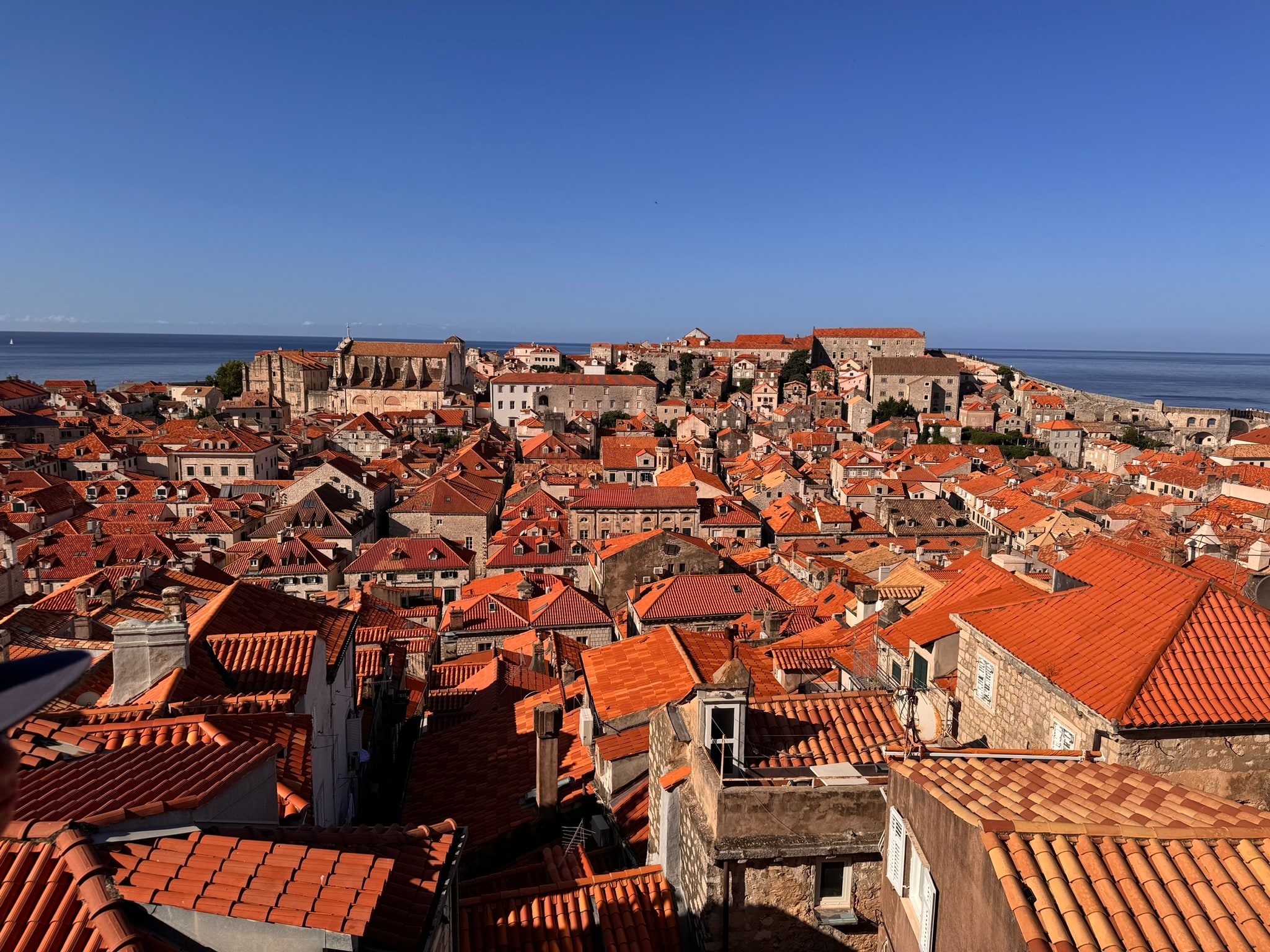 Dubrovnik's red rooftops from above